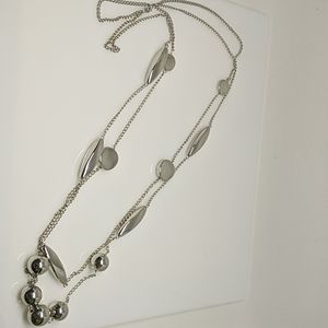 Long necklace, silver color